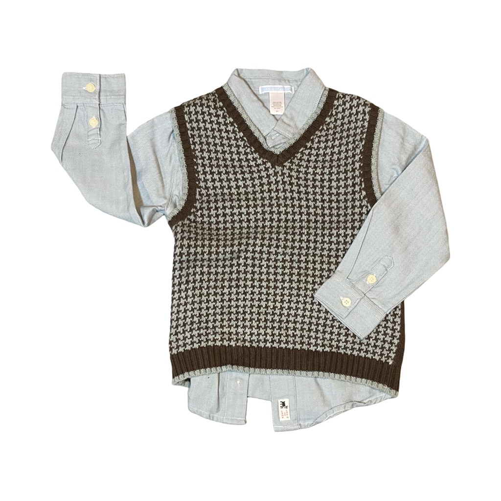 Janie And Jack Best In Show Sweater Vest And Button-Down Shirt 4t